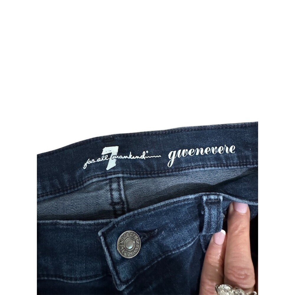 7 For All Mankind Gwenevere Skinny Jeans Womens Size 28 Dark Wash Stretch - Picture 4 of 10